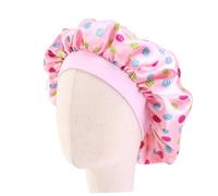 Cabilock 4 pièces Bonnet de Nuit Élastique Garçon Fille Satin Imprimé Protection Cheveux Respirante Léger et Portable pour Maison Voyage et Soin Du Visage