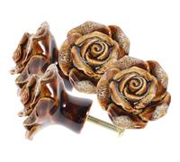 Cabilock 4 Pièces Bouton de Meuble Vintage en Alliage de Zinc Forme Fleur, Poignée de Tiroir Classique Texture Délicate, Facile à Installer pour Restauration et Nouveaux Projets
