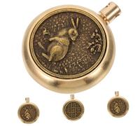 Cabilock 4 pièces Breloques Lapin Du Calendrier Chinois Cuivre Antique Pendentifs pour Fabrication de Bijoux DIY Accessoires Résistants et Inaltérables