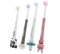 Cabilock 4 Pièces Brosse à Dents pour Garçon et Filles Filles Poils Souples, Nettoyage à Trois Faces, Poignée Ergonomique en Pp et Pvc, pour Améliorer la Coordination des Mains Pendant le