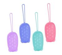 Cabilock 4 pièces Brosse de Double Face Silicone Brosse de Massage Corps Exfoliante Douce pour Peau Sensible Accessoires Bain