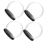 Cabilock 4 Pièces Cloche Verre Décorative avec Base Noire de Verre pour Fleurs Préservées Micro Paysage et Décor Intérieur Design Créatif et Pratique