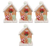 Cabilock 4 Pièces Décoration de Noël Mini Maison Accessoire de Fête de Bureau Décoratif et pour Créer Une Ambiance Festive Maison ou