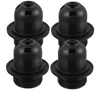 Cabilock 4 pièces Douille Noire pour Lampe Accessoire de Réparation pour Luminaires Intérieur et Extérieur Support Lampe pour Suspension et Lampadaire Kit de Remplacement