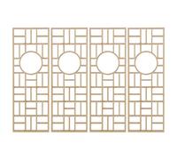 Cabilock 4 pièces Écran Miniature Bois Vintage pour Maison de Poupée Paravent Chinois Ajouré Accessoires Décoratifs pour Aménagement Micro-paysager et Bac à Sable