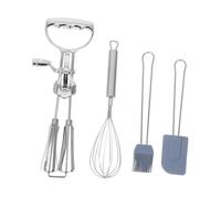 Cabilock 4 Pièces Ensemble D'outils De Cuisson Mélangeurs à Main Fouetter Rotatif à Danois Mélangeur D'oeufs En Métal Agitateur De Pâte Fire D'oeuf Manuel Acier Inoxydable