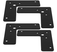 Cabilock 4 pièces Équerre Fixation Plat Acier Inoxydable Épais Cornière Angle Renforcée pour Montage Armoire et Support de Panneaux Lot de Noires