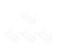 Cabilock 4 pièces Etagère Droite Fil Métallique pour Rangement Mural Panier de Stockage Suspendu Blanc Compatible Grille Murale Organisateur Empilable pour Cuisine et Salle de Bain