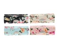 Cabilock 4 pièces Étui à Lèvres Rétro Brodé avec Miroir Compact et Léger Coffret Rangement Cosmétique Élégant pour Femmes Portable pour Voyage et Usage Quotidien