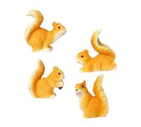 Cabilock 4 pièces Figurines Écureuil Miniatures Résine Réaliste Décorations de Jardin et Bonsaï Accessoires Polyvalents pour Jardin Miniature Pâtisserie et Plantes de Ornements pour