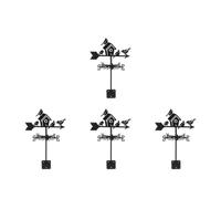 Cabilock 4 Pièces Girouette Décorative Nichoir en Fer Noir, Indicateur