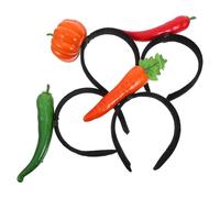 Cabilock 4 Pièces Headbands Halloween Party Headwear Pumpkin Pepper Carrot Hairband Plastic Costume Accessories For Women And