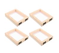 Cabilock 4 Pièces Kit Cadres Bois pour Fabrication Papier DIY Moule à Papier avec Maille Cadre Matériau Naturel Léger pour Loisirs Créatifs et Activités Garçon Fille