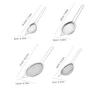Cabilock 4 pièces Lot de Passoires Maille Fine Inox avec Poignée Ergonomique Filtres Cuisine Polyvalents pour Thé Jus Farine et Sucre Tamis pour Usage Domestique et Professionnel