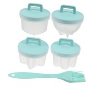 Cabilock 4 pièces Lot de Tasses à Œufs Antiadhésives pour Œufs Pochés et Durs Moules Plastique Fiables pour et Facile pour Déjeuner Famille