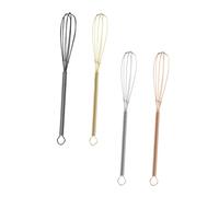 Cabilock 4 pièces Lot Fouets à Œufs Acier Inoxydable Multicolores Batteurs Manuels Ergonomiques pour Pâtisserie de Pâte et Crèmes Poignée Épaisse Confortable Usage Domestique et