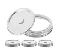 Cabilock 4 Pièces Mason Jar Vacuum Sealer Lids Stainless Steel Split Covers Airtight Food Storage Preservation