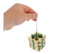 Cabilock 4 Pièces Mini Box Ornaments Handpainted Miniature Present Decorations for Tree Window Party Seasonal Home Display