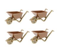 Cabilock 4 pièces Mini Brouette Modèle Miniature pour Décor de Jardin Accessoires de Maison Décoration de Réaliste