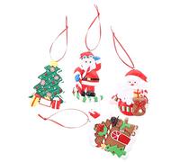 Cabilock 4 Pièces Ornements Miniatures de Noël Pâte à Modeler de Décorations Suspendues pour Sapin de Noël Charmants Accessoires de Décorations Festives