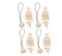 Cabilock 4 Pièces Outil Ombre Obturateur Accessoire Remplacement Beige | Pom et Caoutchouc, Fixation à Bille Élastique, Embouts Inclus, Usage Extérieur Stores Roulants