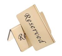 Cabilock 4 Pièces Panneaux Réservés Acier Inoxydable Signalisation de Table Réservée pour Mariage et Restaurants Support Or Élégant