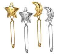 Cabilock 4 Pièces Passoire à Thé Inoxydable avec Poignée Longue Infuseur Boule Étoile et Lune pour Thé Vrac Lot de Décoratives et