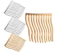 Cabilock 4 pièces Peignes à Cheveux Métalliques Flexibles Petites et Larges Dents pour Femmes Accessoires Décoratifs Légers pour Coiffures Ondulées Bouclées Mariage et Voiles