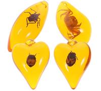 Cabilock 4 Pièces Pendentif en Cire D'abeille Irrégulier, Résine, pour | Mini Trou, Intérieur Spécimen, Surface Lisse, Enfilage Facile Couleur Aléatoire
