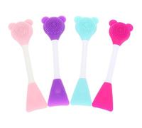 Cabilock 4 pièces Pinceaux Double-embout Silicone pour Masque Facial Brosse Nettoyante Visage Douce Nettoie les Pores Obstrués Applicateur Masque Multifonction Adapté à Chaque Type de Peau