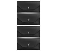 Cabilock 4 Pièces Portefeuille à pour Gestion Précise de L'argenté en PU Noir Réutilisable Compact et Portable et Organisation Budget pour Voyages