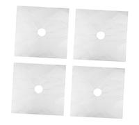 Cabilock 4 Pièces Protège Brûleurs de Cuisinière Résistants Chaleur Couvre Gaz pour Protection de Plaque de Cuisson Accessoire Réutilisable et Facile à Nettoyer
