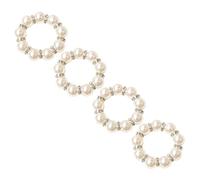 Cabilock 4 Pièces Rond De Serviette Décor Larme La Commode Ronds De Serviette Bijoux Collier Bal De De Mariée Perle Centres De Table Titulaire Mur Blanche Film D'aluminium