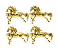Cabilock 4 Pièces Ronds De Serviette Cheval Métal Porte-Serviette Animal pour Table À Manger Rond De De Mariage Décoration De Table pour Dîner Hôtel Noël