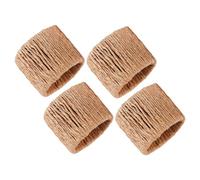 Cabilock 4 Pièces Ronds De Serviette en Paille Rond De Serviette en Ronds De Serviette Tissés Ronds Boucle De Ronds De Serviette en Rotin Déco Bague De Quenouille Tisser