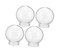 Cabilock 4 Pièces Round Glass Display Dome with Globe Base Protective Bell Jar for DIY Crafts Music Box Covers Keepsake Display and Decorative Plant Showcase