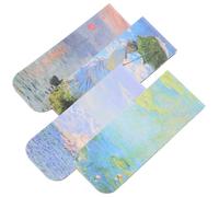 Cabilock 4 pièces Set de Marque-pages Magnétiques Décoratifs avec Clips Artistiques Légers et Compacts pour Lecteurs Étudiants et Voyageurs Motifs Paysage Colorés