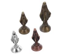 Cabilock 4 Pièces Small Brass Mother of God Statues Detailed Holy Lady Figurines for Tabletop and Outdoor Religious Decor Classic Catholic Spiritual Sculptures