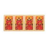 Cabilock 4 Pièces Taille Classique Carte Tai Sui 2027, en Métal Rouge | Protection Amulette, Usage Portefeuille ou Support Rituel, Surface Lisse Résistante aux Rayures
