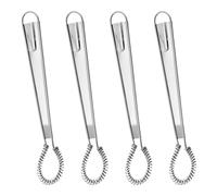 Cabilock 4 Pièces Œufs Manuel Acier Inoxydable Batteur à Spirale Portable pour Pâtisserie Mousseur à Lait et Mélangeur Polyvalent pour Cuisine