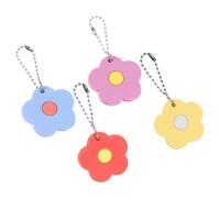 Cabilock 4 Protège-clés Mignons pour Clés de Maison en Pvc Flexible Motif Floral Coloré, Étuis Légers et Résistants pour Protection Anti-rayures, Identification Facile, Lot de 4 Couleurs