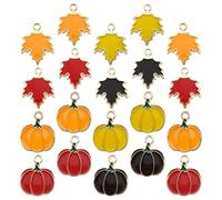 Cabilock 40 Pièces Breloques en Alliage de Zinc de Feuille D'érable et Citrouille pour Bijoux Diy, Design Simple et Délicat, Décorations Utiles pour Thanksgiving