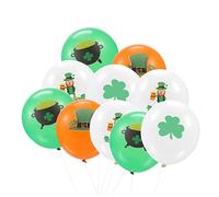 Cabilock 40 Pièces Décorations de Fête Irlandaises de Ballons Quatre pour Saint Patrick Matériau Élastique Accessoires Photo Festifs