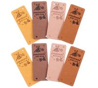 Cabilock 40 pièces Lot de Étiquettes Cuir Suédé Embossé Étiquettes Cousues pour Vêtements Faits Main Assortiments de Couleurs Jaune Chocolat et Marron Foncé pour Vêtements et Accessoires