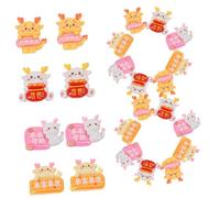 Cabilock 40 Pièces Pendentifs Dragons Résine Lot de Charms pour Étuis de Téléphone et Diy Décorations Adorables pour Bijoux et Thème An avec Messages Inspirants