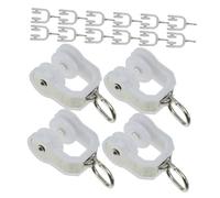 Cabilock 40 Pièces Plastic Curtain Track Pulleys Flexible and Gliders for Shower and Window Rails Quiet Sliding Hooks Compatible with