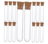 Cabilock 40 pièces Tubes à Essai Plastique avec Bouchons Liège Éprouvettes Transparentes pour Stockage de Expériences Scientifiques Décorations de Fête et Contenants de