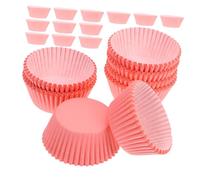 Cabilock 400 Pièces Caissettes à Cupcakes Jetables Résistantes Chaleur pour Muffins et Truffes Papier Cuisson Rose pour Décoration de Desserts