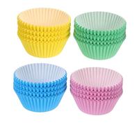 Cabilock 400 Pièces Lot de Caissettes à Muffins Papier Antiadhésives Résistantes Graisse Liners pour Cupcakes pour Pâtisserie Quotidienne et Couleurs Assorties Bleu Vert Jaune