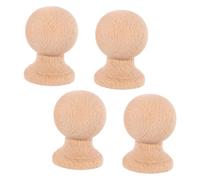 Cabilock 4pièces Embouts Bois Massif Non Fini pour Décoration DIY Petits Embouts Bois Sculptés Style Romain Ornements pour Meubles Et Projets Finition Naturelle Kaki